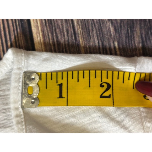 Lilly Pulitzer T Shirt Womens M White Pima Cotton Ruffle Hem V Neck Casual - Picture 7 of 12